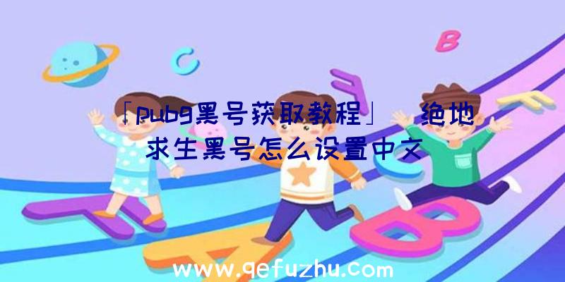 「pubg黑号获取教程」|绝地求生黑号怎么设置中文